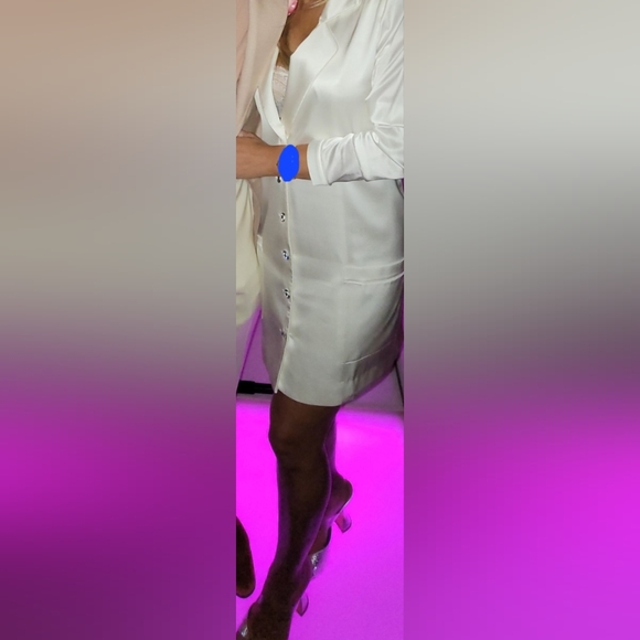 Retrofrete Silk Blazer Mini Dress or Blazer - Picture 2 of 8